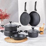 TAC EV Taç Mastercook Pro 9 Parça Granit Tencere Seti Siyah