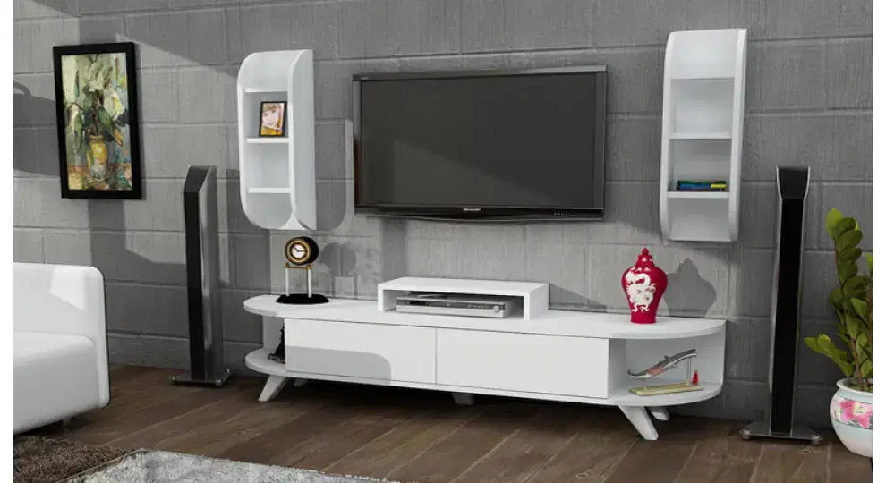 FLYMOB Aral Beyaz Tv Ünitesi