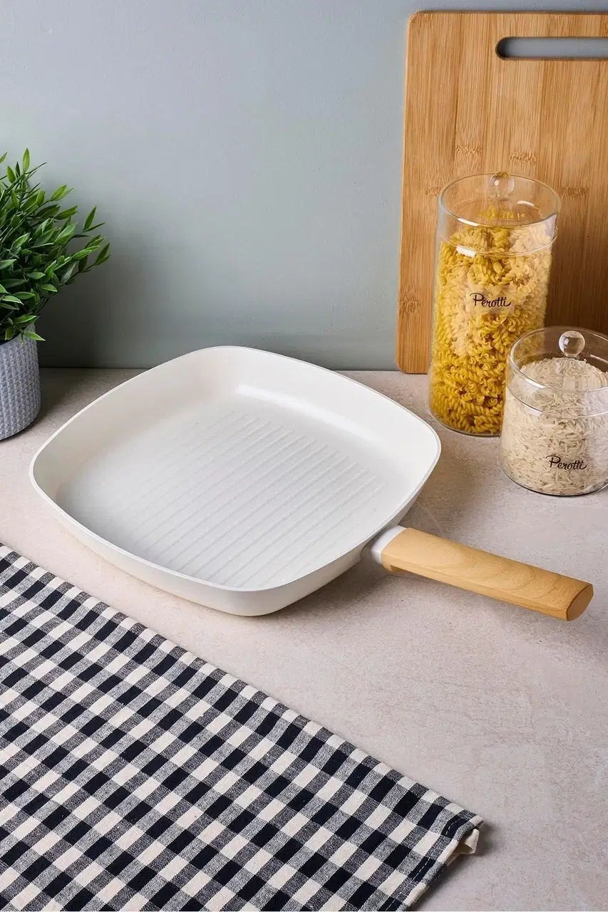 PEROTTI Danish Cook Beige İndüksiyon Tabanlı Grill Tava 28 cm