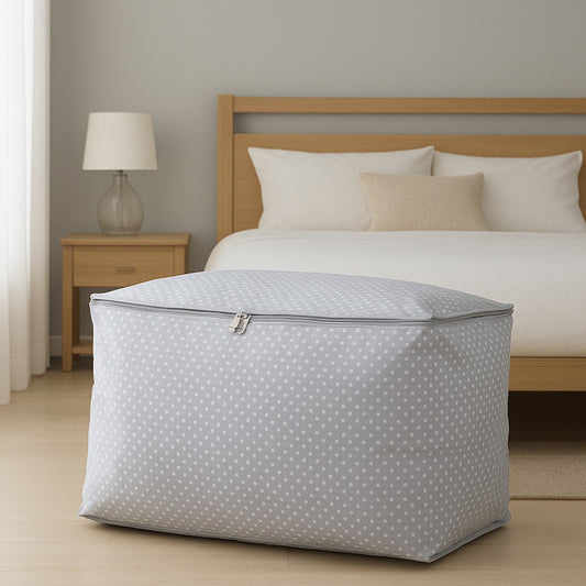 Tvl Home Puantiye Detaylı Büyük Boy Hurç - Gri - 74x46x46 cm