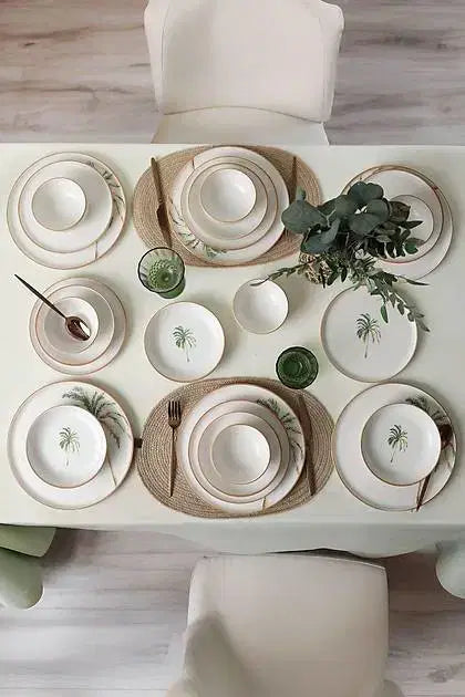 KERAMIKA Bronze Palmiye Yemek Takımı 24 Parça 6 Kişilik 22901-02-03