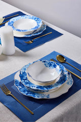 PEROTTI Porselen Blue Bird Bone - 24 Parça Yemek Takimi