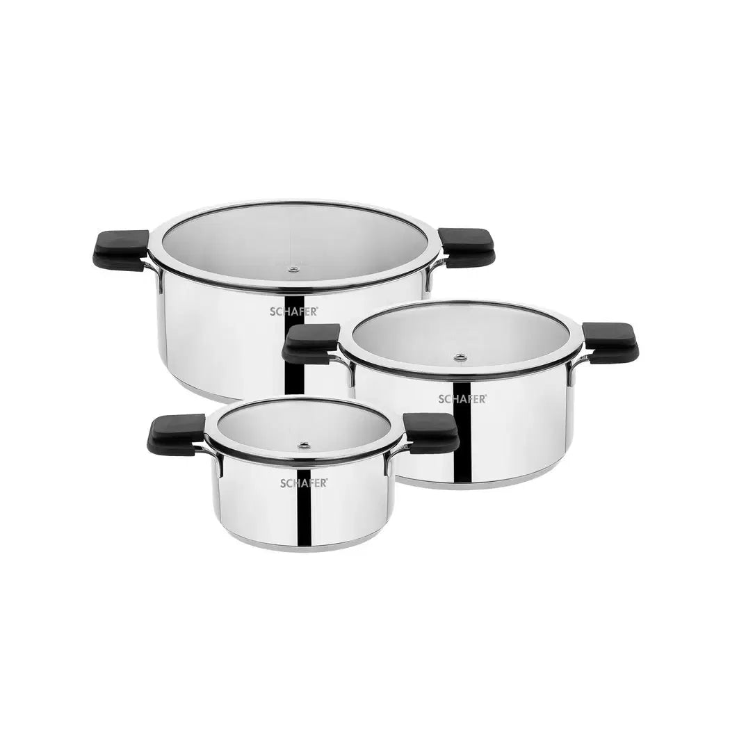 SCHAFER Iconic Çelik Tencere Seti 6 Parça - Inox