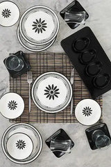 KERAMIKA Keraart Black Rose Kahvaltı Takımı 21 Parça 4 Kişilik