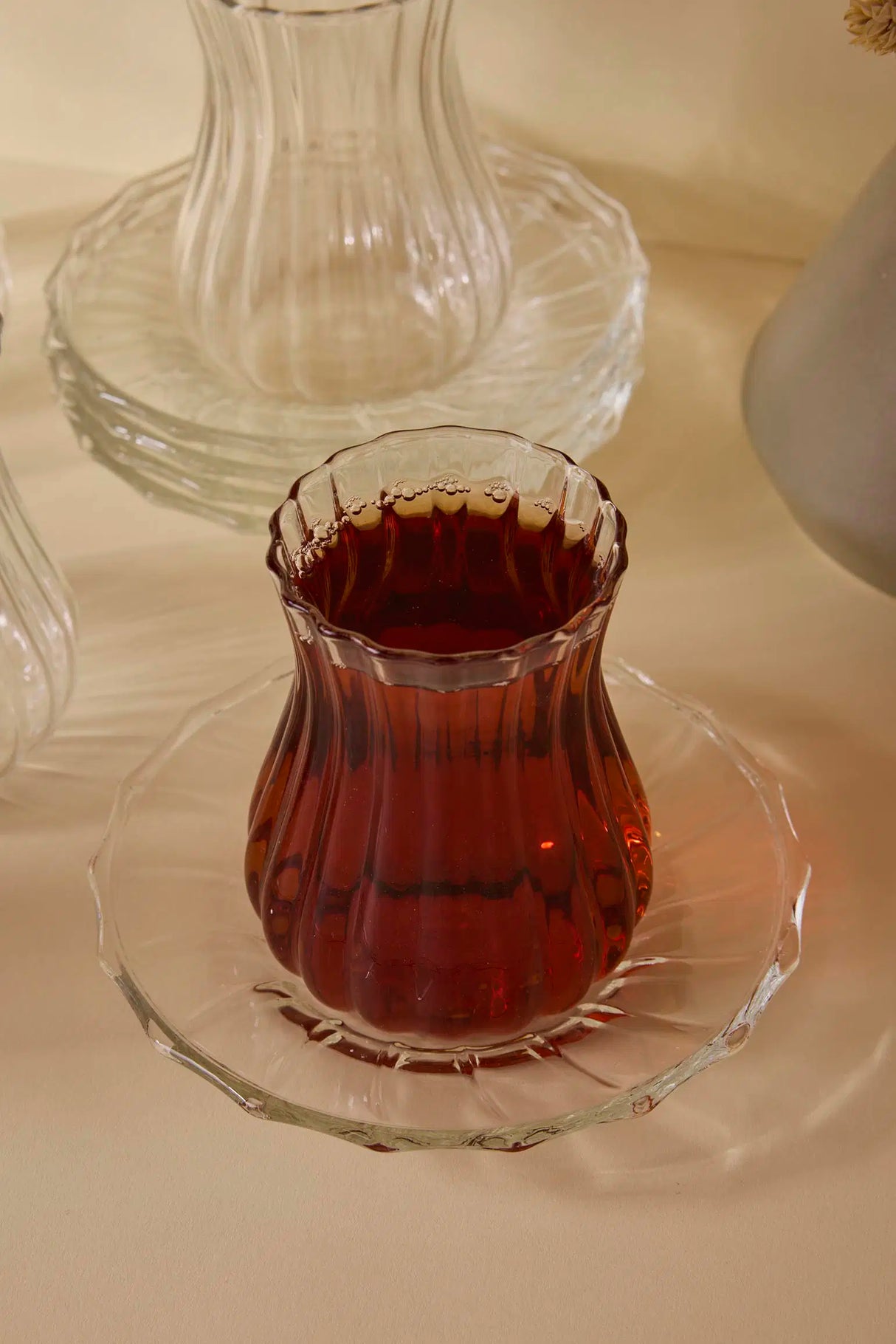 PEROTTI Harmancık 12 Parça Borosilikat Cam Çay Takımı 170 ml El Yapımı
