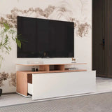 ADORE Vision Çekmeceli Tv Sehpası - Sonoma-Parlak Lake Beyaz 117x48x40 cm