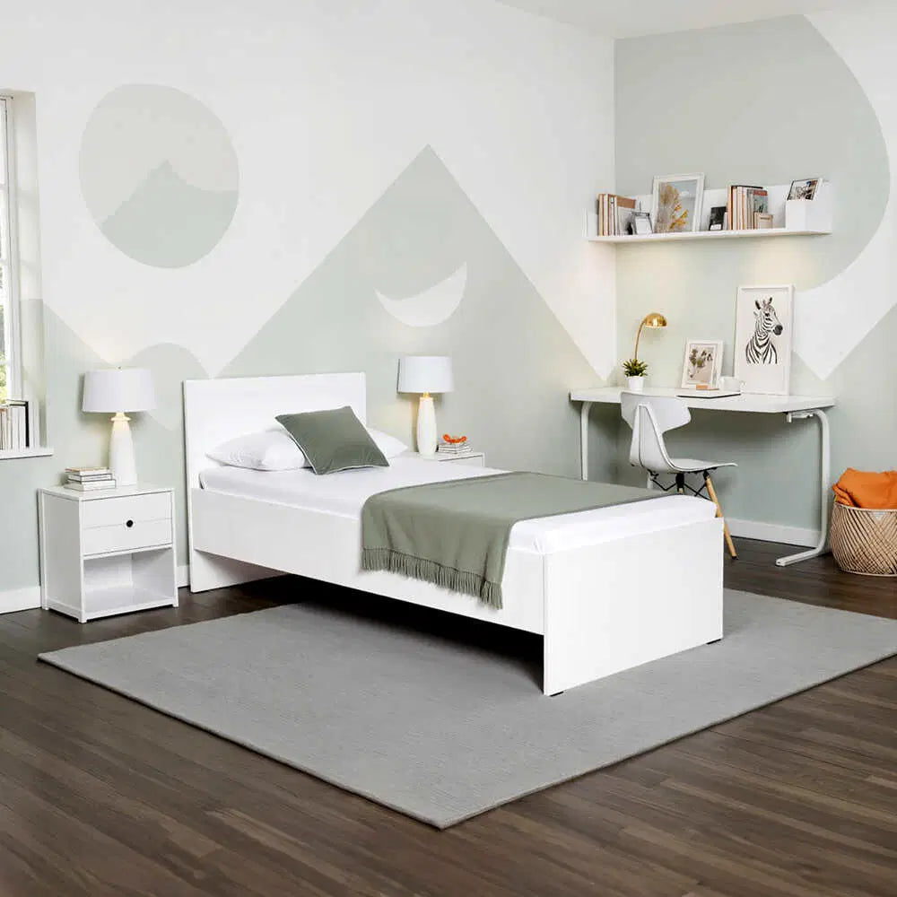 ADORE Trendline Tek Kişilik Karyola-Mat Beyaz 96x89x195 cm (GxYxD)