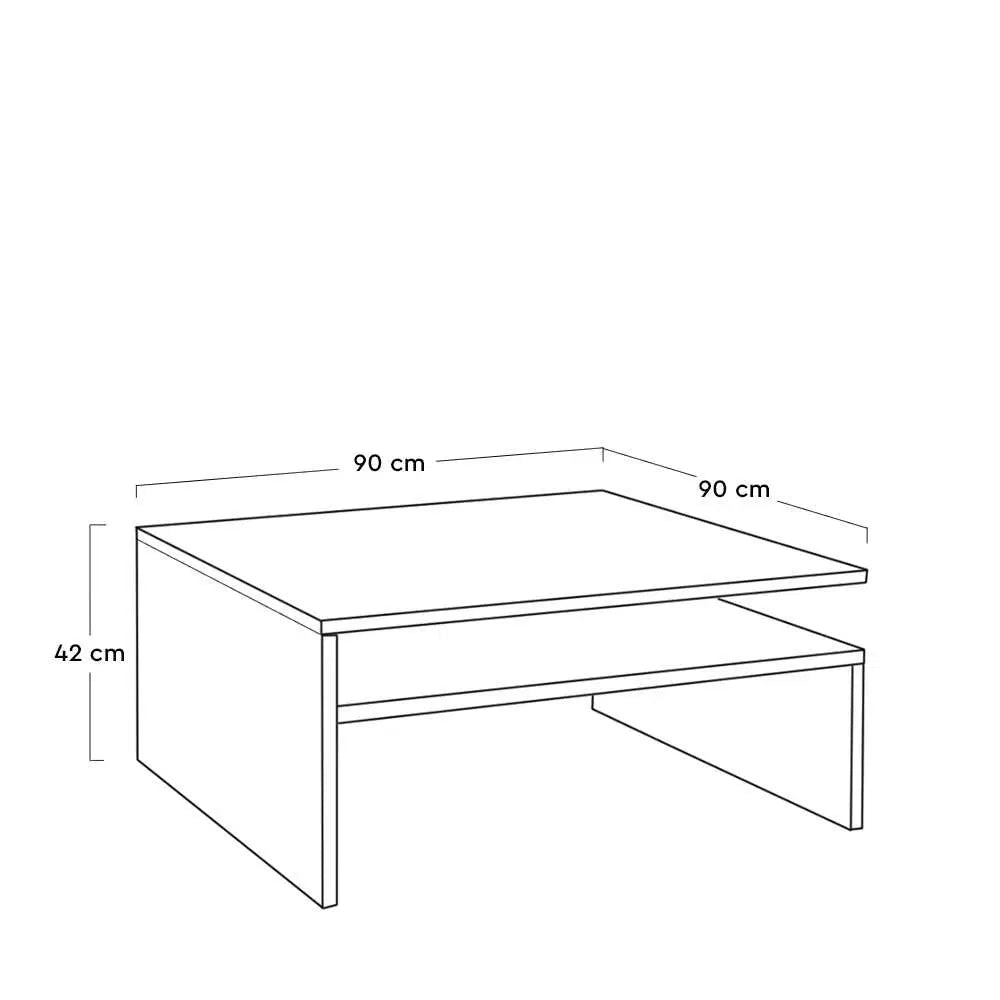 ADORE Level Kare Orta Sehpa - Koyu Ceviz (Oslo Ceviz) 90x42x90 cm