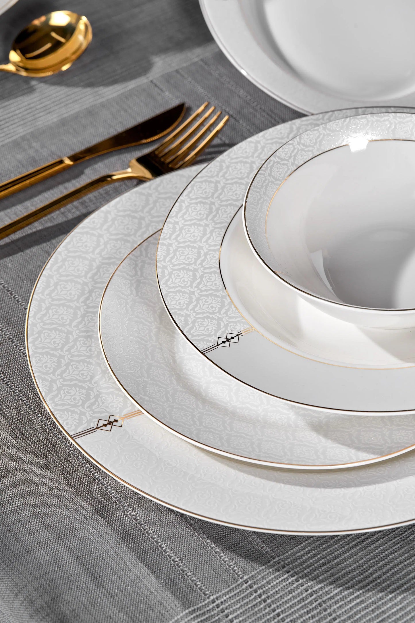 TAC EV Eliza Noya Gold 12 Kişilik Yemek Takımı  - 53 Parça
