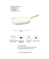 PEROTTI Danish Cook Beige İndüksiyon Tabanlı Grill Tava 28 cm