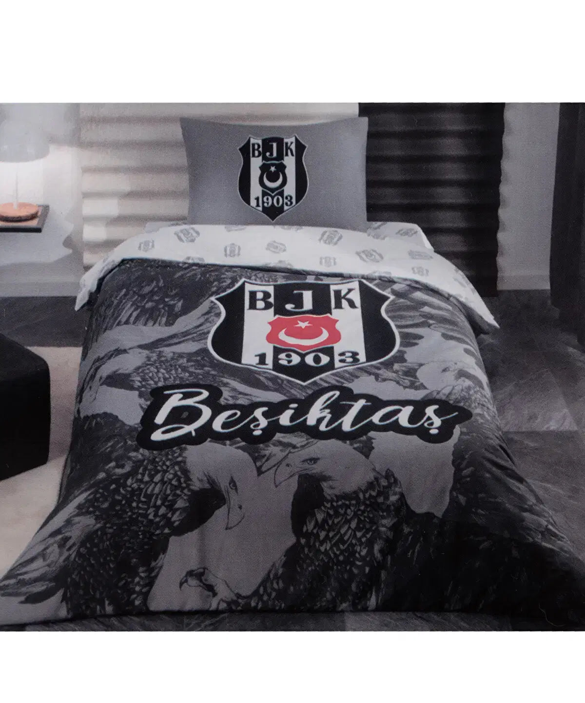 BEŞİKTAŞ Tek Kisilik Kartal  Desen Nevresim Takimi