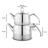 SCHAFER Ada Çaydanlık Takımı Büyük 4 Parça - Inox