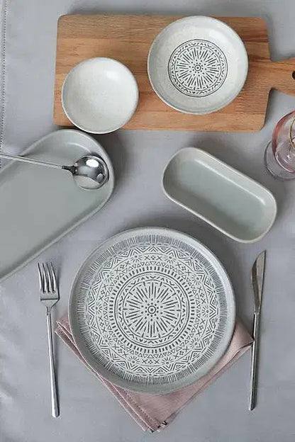 KERAMIKA Keraart Stone Kahvaltı Takımı 18 Parça 6 Kişilik 21426-27