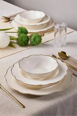 PEROTTI Porselen Gold Bone - 24 Parça Yemek Takimi
