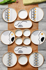 KITCHEN LIFE 14 Parça 6 Kişilik Axial Stackable Kahvaltı Takımı Lüx Kahvaltılık