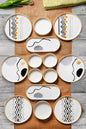 KITCHEN LIFE 14 Parça 6 Kişilik Axial Stackable Kahvaltı Takımı Lüx Kahvaltılık