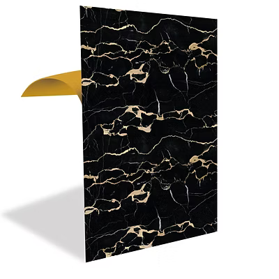 FLYBAT Gold Siyah Mermer Desenli Panel Pvc