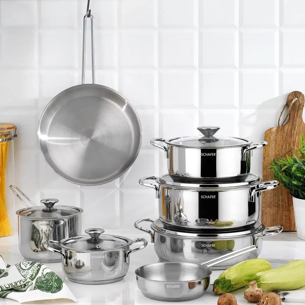SCHAFER Steel Storm Çelik Inox Tencere Seti - 12 Parça