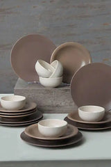 KERAMIKA Brown Mix Yemek Takımı 18 Parça 6 Kişilik 950-958-977