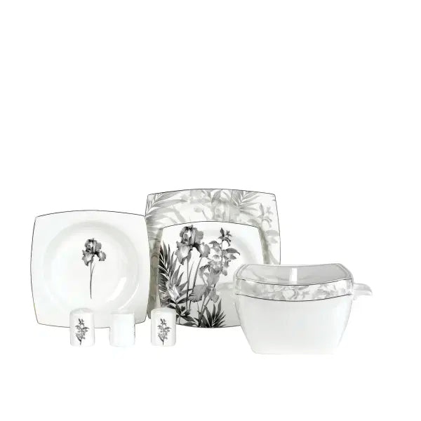KORKMAZ Bone Collection 60 Parça Kare Yemek Takımı A8462