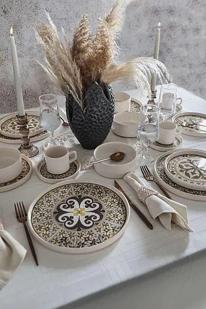 KERAMIKA Timeless Brown Stackable Yemek / Kahvaltı Takımı 20 Parça 4 Kişilik