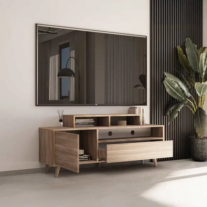 ADORE Retro Wide Tv Sehpası - Açık Ceviz (Tori) 150x53x40 cm