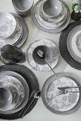 KERAMIKA Keraart Silver Bloom Yemek Takımı 24 Parça 6 Kişilik 21469-70-71