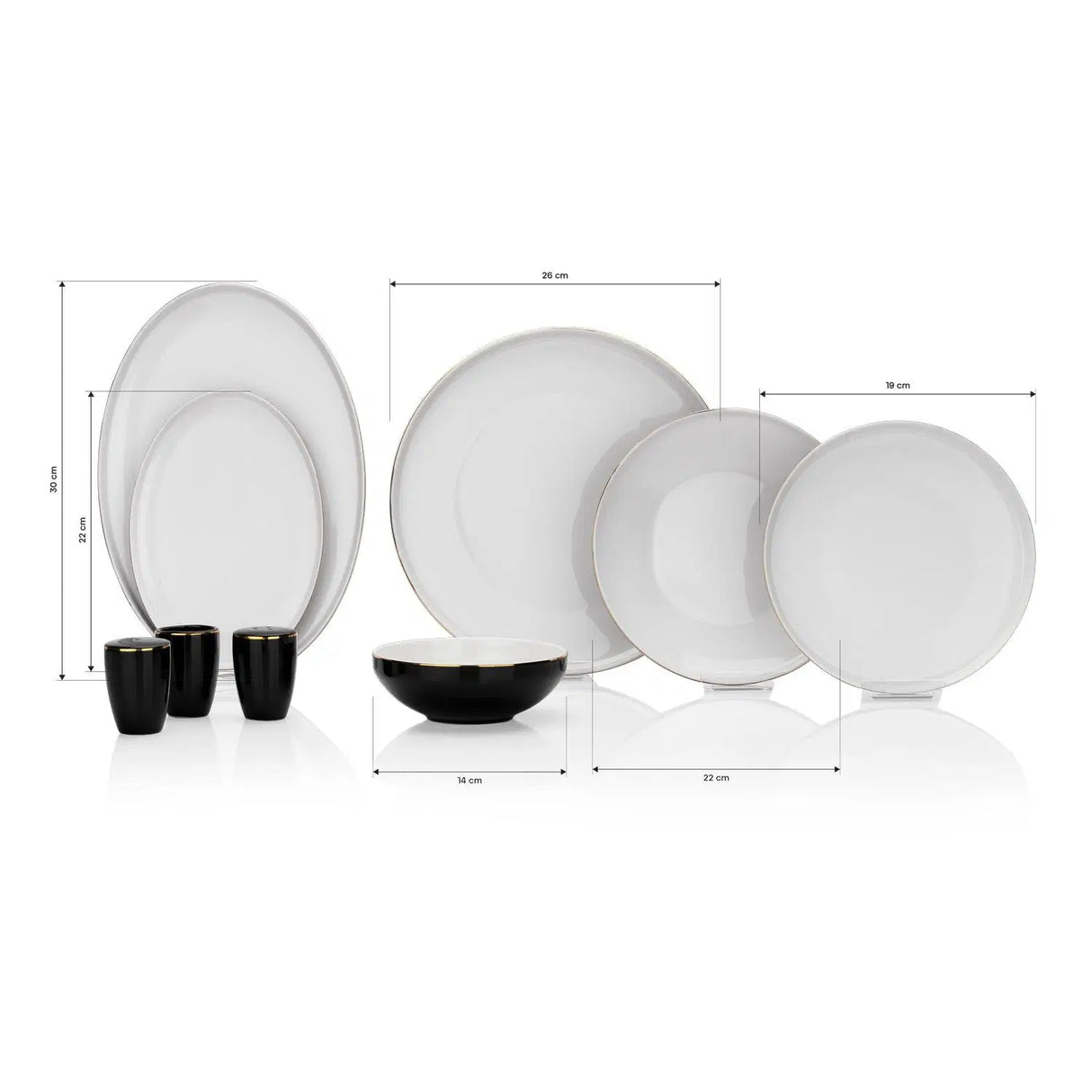 SCHAFER Adel Siyah Yemek Takımı - 56 Parça