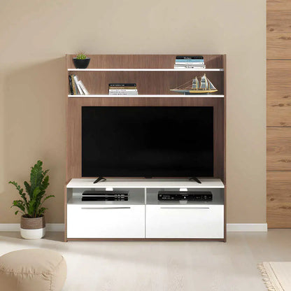 ADORE Flat Line Due Ekstra TV Ünitesi - Noce- Parlak Lake Beyaz 134x150x40 cm