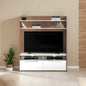 ADORE Flat Line Due Ekstra TV Ünitesi - Noce- Parlak Lake Beyaz 134x150x40 cm