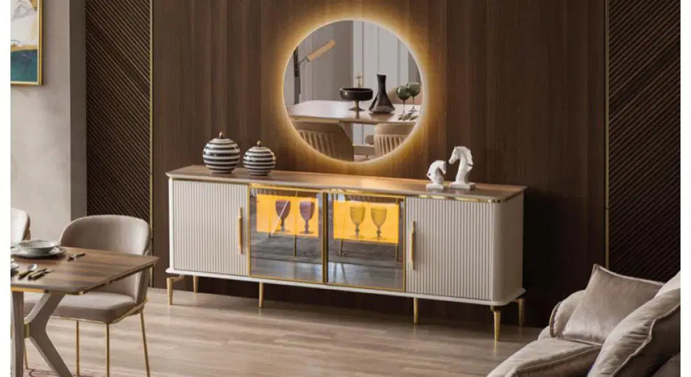 FLYMOB Royal Yemek Odası (Yüzler %100 MDF Kasa Suntalem)
