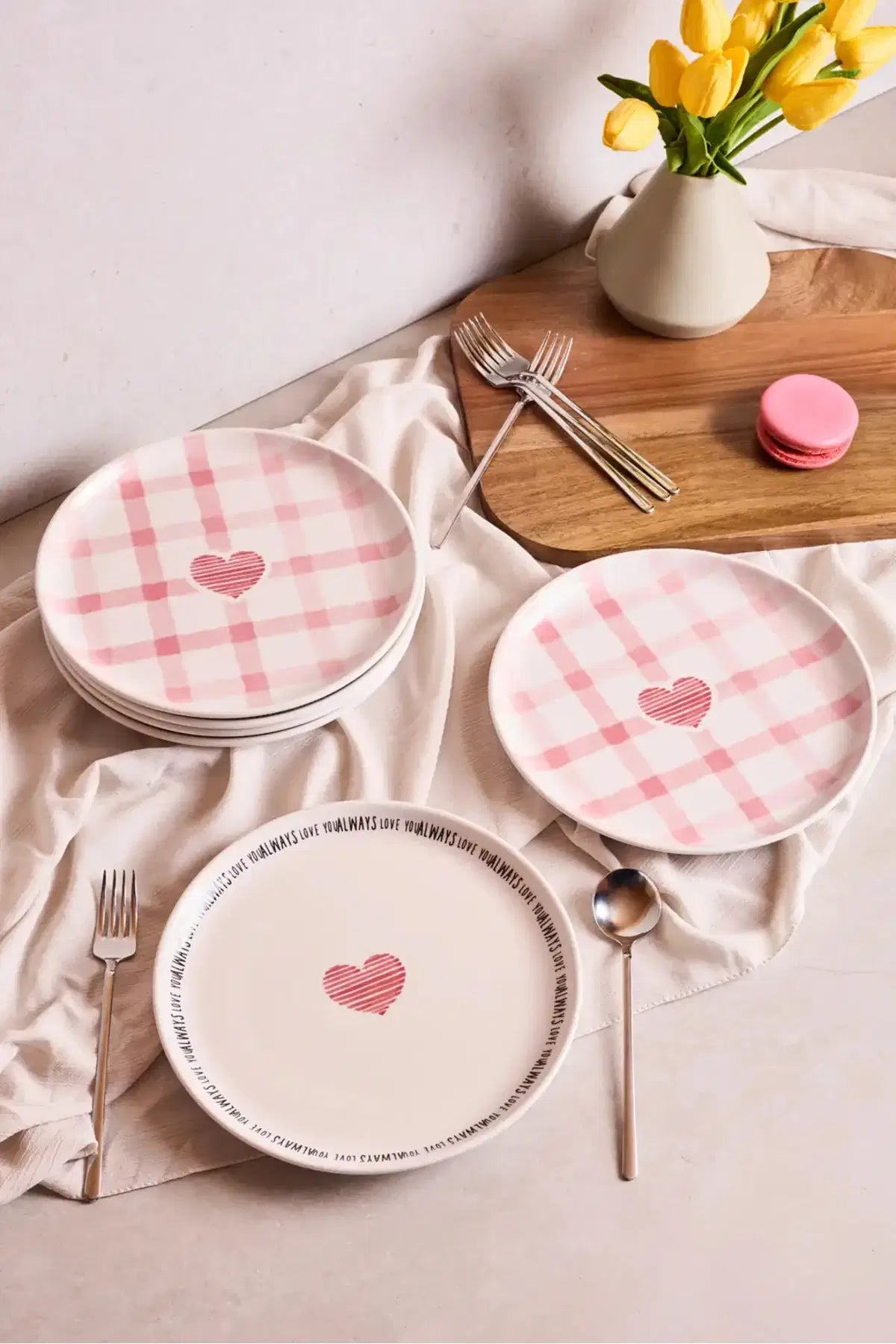 PEROTTI Hearts 6 Kişilik Pasta Takımı - 21 cm