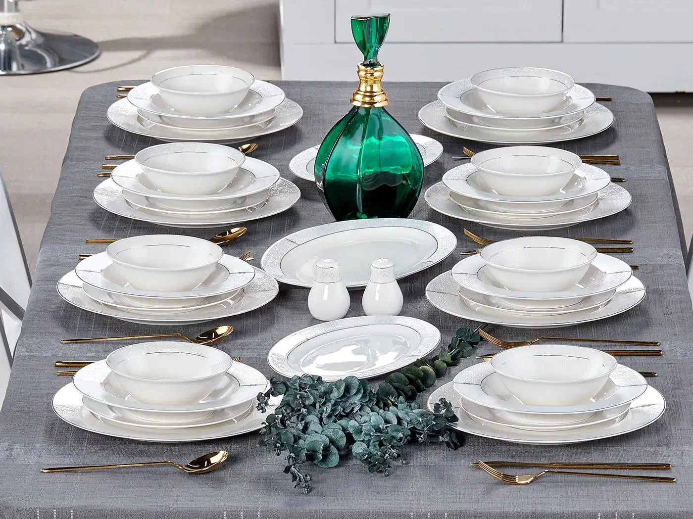 TAC EV Eliza Noya Gold 12 Kişilik Yemek Takımı  - 53 Parça