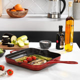 SCHAFER Guss Chef Döküm Kare Kızartma Tavası 28x28cm - Kırmızı