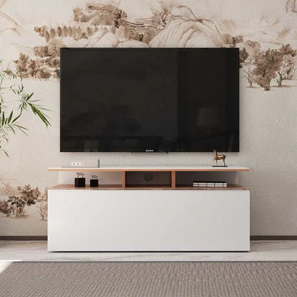 ADORE Vision Çekmeceli Tv Sehpası - Sonoma-Parlak Lake Beyaz 117x48x40 cm
