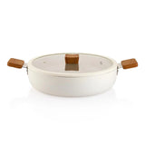 SCHAFER Ceramoni Seramik Basık Krem Tencere - 30cm