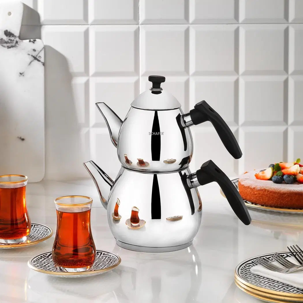 SCHAFER Tea Chef Küçük Boy Çaydanlık Takımı 4 Parça - Siyah