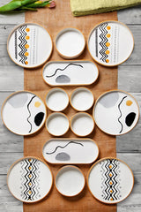 KITCHEN LIFE 14 Parça 6 Kişilik Axial Stackable Kahvaltı Takımı Lüx Kahvaltılık