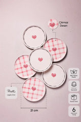 PEROTTI Hearts 6 Kişilik Pasta Takımı - 21 cm