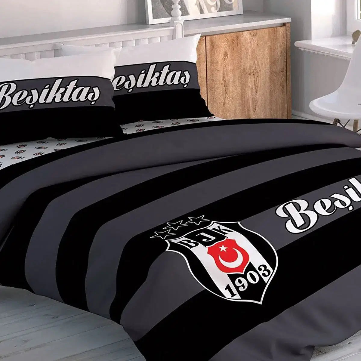 BEŞİKTAŞ Çift Kisilik Nevresim Takimi Çizgili