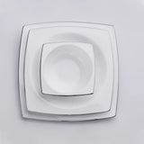 KORKMAZ Bone Collection 60 Parça Kare Yemek Takımı Platin A8458