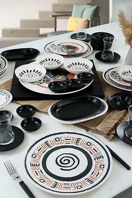 KERAMIKA Keraart African Kahvaltı Takımı 50 Parça 6 Kişilik 20634-37