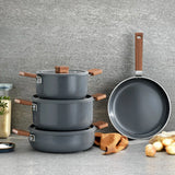 SCHAFER Ceramoni Seramik Gri Tencere Seti - 7 Parça