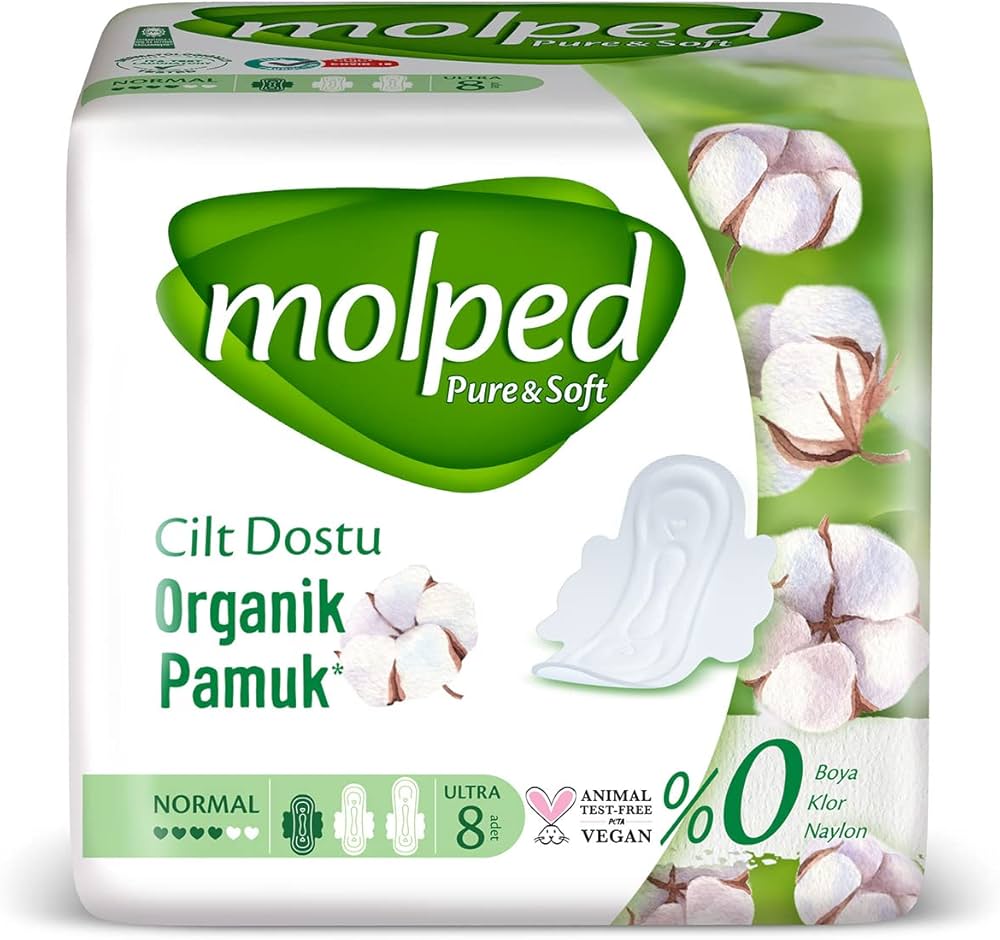 MOLPED Pure & Soft Pamuklu Normal Günlük Ped (1 x 8 Adet)