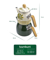 Bambum Unique Bambu Kulplu Emaye Çaydanlık Takımı Herb