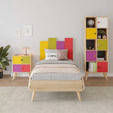 ADORE Rainbow Tek Kişilik Karyola-Sonoma-Renkli 105x106x206 cm