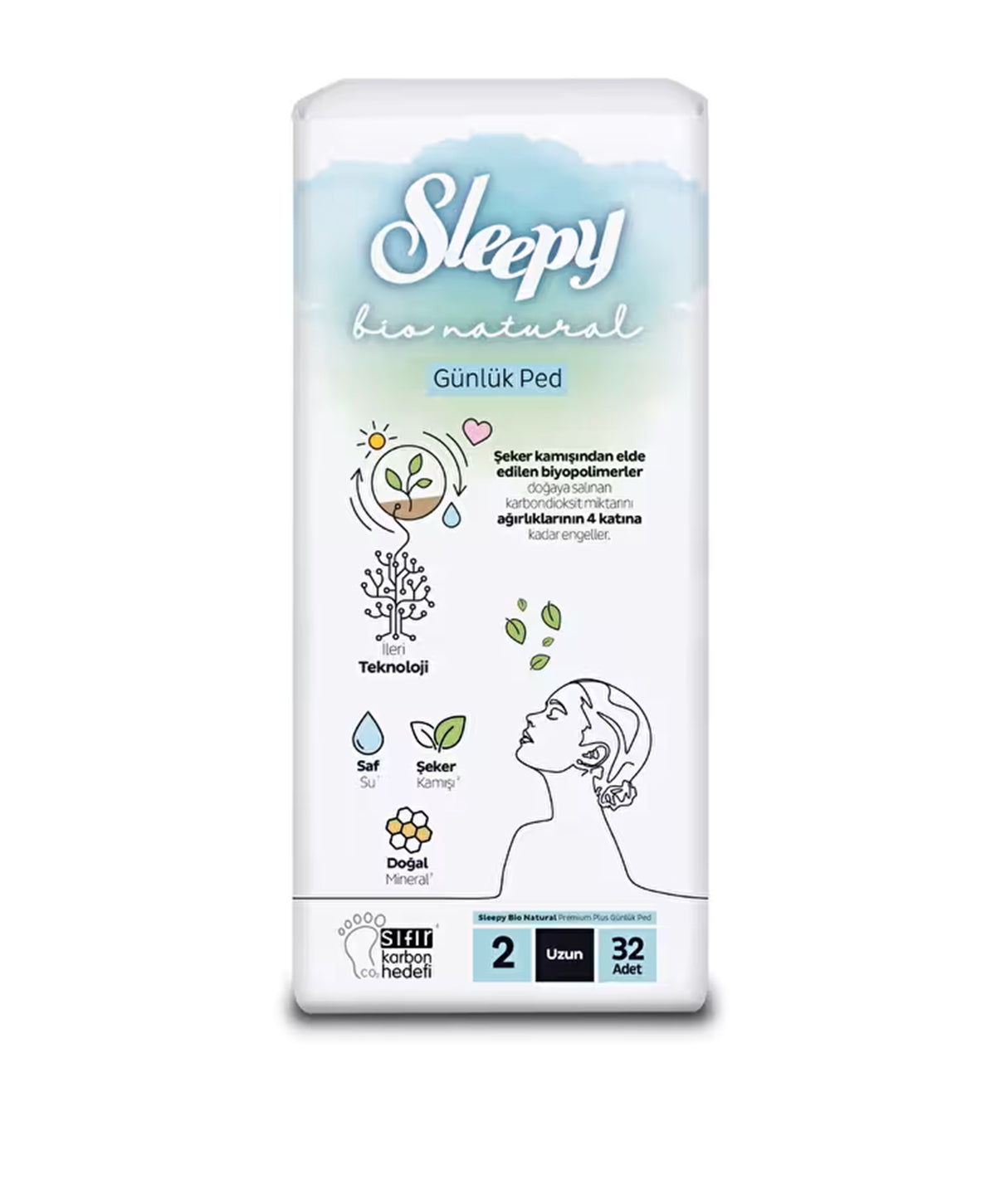 Sleepy Bio Naturel no:2 Ped 32 adet