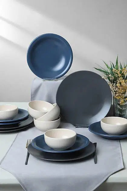 KERAMIKA River Mix Yemek Takımı 18 Parça 6 Kişilik 399-950-959
