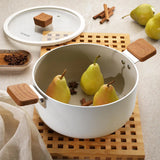 SCHAFER Ceramoni Seramik Derin Krem Tencere - 24 Cm