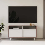 ADORE Retro Slide Tv Sehpası Latte-Mat Lake Beyaz 120x60x40 cm